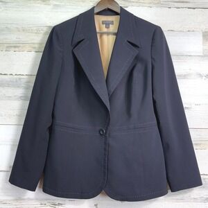 Classiques Entier Womens Navy‎ Blue Blazer Suit Jacket Size 14 Wool Blend